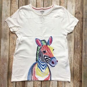 Mini Boden Superstitch Rainbow Zebra Tee